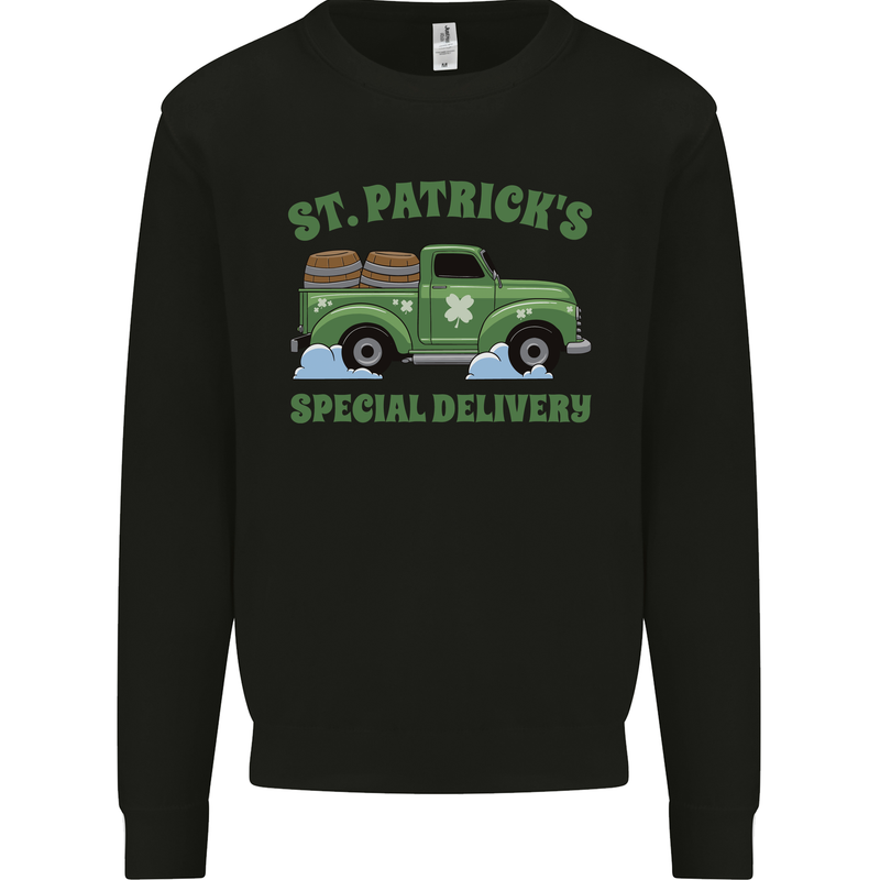 St Patricks Beer Delivery Funny Alcohol Guinness Kids Sweatshirt Jumper Black