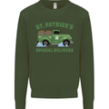 St Patricks Beer Delivery Funny Alcohol Guinness Kids Sweatshirt Jumper Forest Green