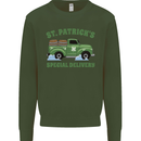 St Patricks Beer Delivery Funny Alcohol Guinness Kids Sweatshirt Jumper Forest Green