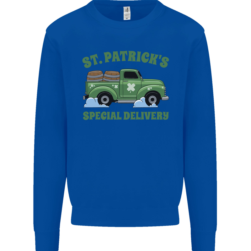 St Patricks Beer Delivery Funny Alcohol Guinness Kids Sweatshirt Jumper Royal Blue