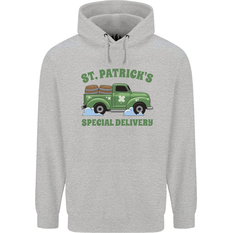 St Patricks Beer Delivery Funny Alcohol Guinness Mens 80% Cotton Hoodie Sports Grey