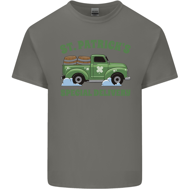 St Patricks Beer Delivery Funny Alcohol Guinness Mens Cotton T-Shirt Tee Top Charcoal