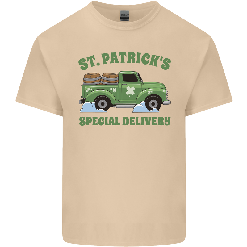 St Patricks Beer Delivery Funny Alcohol Guinness Mens Cotton T-Shirt Tee Top Sand