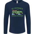St Patricks Beer Delivery Funny Alcohol Guinness Mens Long Sleeve T-Shirt Navy Blue