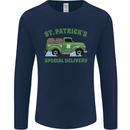 St Patricks Beer Delivery Funny Alcohol Guinness Mens Long Sleeve T-Shirt Navy Blue