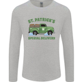 St Patricks Beer Delivery Funny Alcohol Guinness Mens Long Sleeve T-Shirt Sports Grey