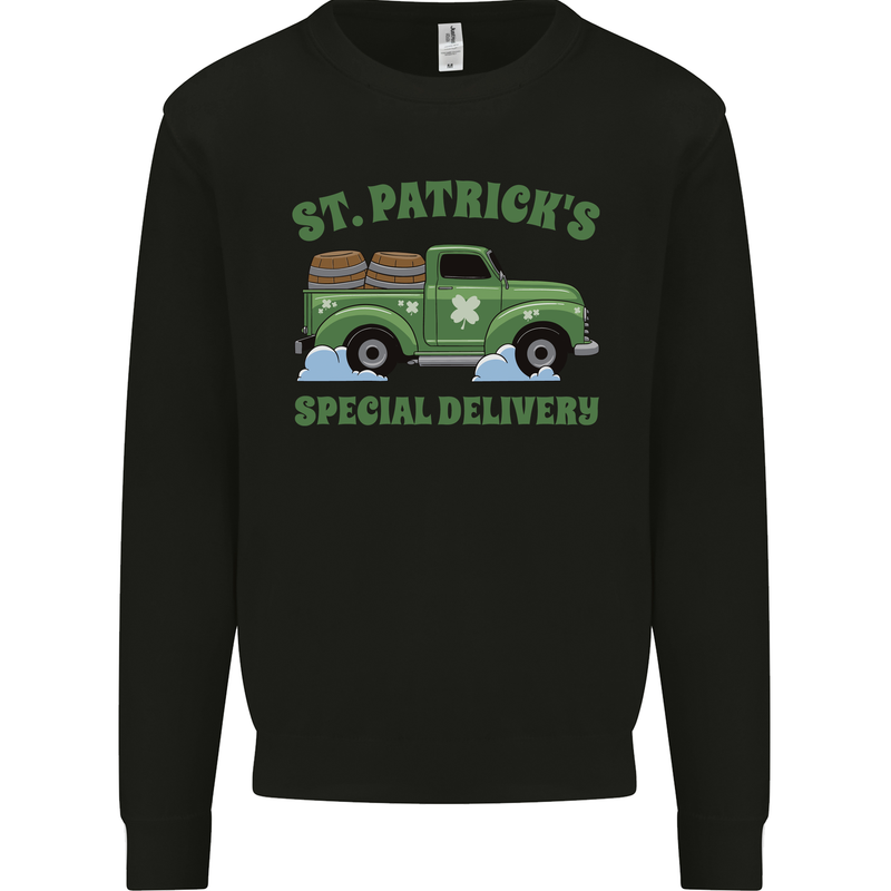 St Patricks Beer Delivery Funny Alcohol Guinness Mens Sweatshirt Jumper Black