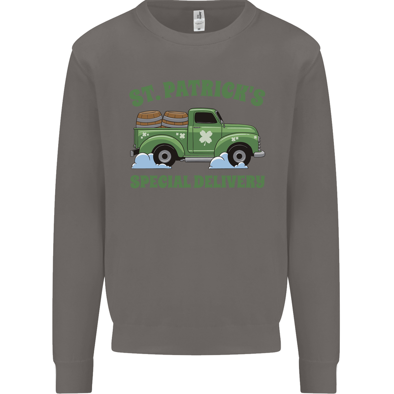 St Patricks Beer Delivery Funny Alcohol Guinness Mens Sweatshirt Jumper Charcoal