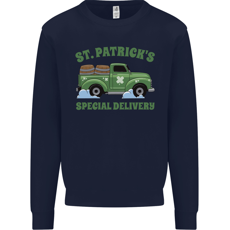 St Patricks Beer Delivery Funny Alcohol Guinness Mens Sweatshirt Jumper Navy Blue