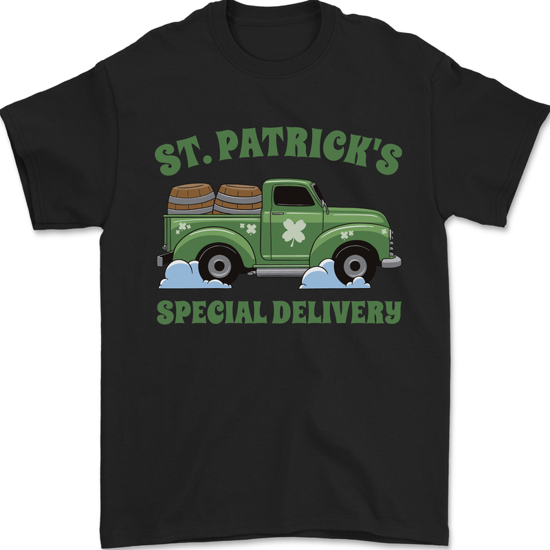 St Patricks Beer Delivery Funny Alcohol Guinness Mens T-Shirt 100% Cotton Black