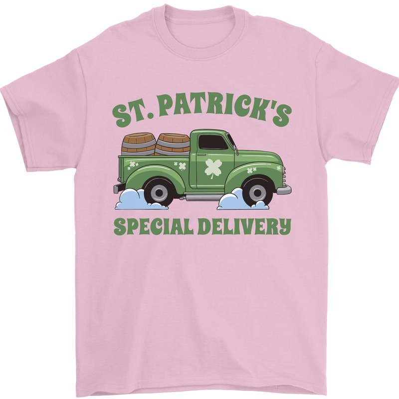 St Patricks Beer Delivery Funny Alcohol Guinness Mens T-Shirt 100% Cotton Light Pink
