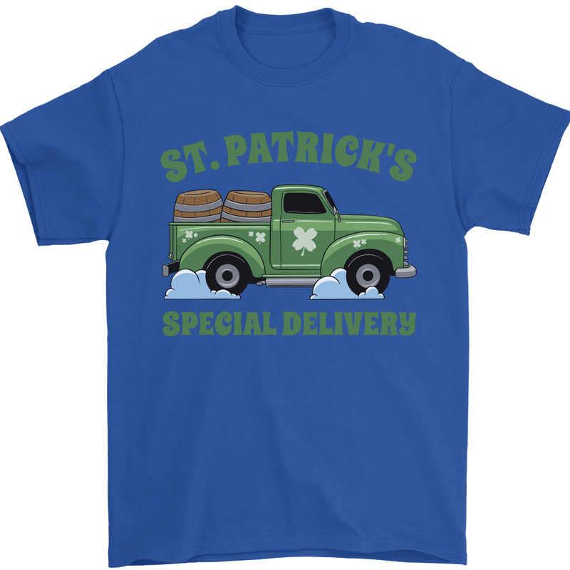 St Patricks Beer Delivery Funny Alcohol Guinness Mens T-Shirt 100% Cotton Royal Blue