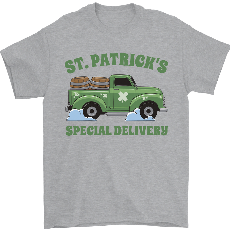 St Patricks Beer Delivery Funny Alcohol Guinness Mens T-Shirt 100% Cotton Sports Grey