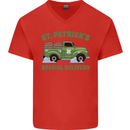 St Patricks Beer Delivery Funny Alcohol Guinness Mens V-Neck Cotton T-Shirt Red