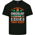 St Patricks Day Checklist Dring Kiss Fight Funny Mens Cotton T-Shirt Tee Top Black