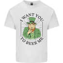 St Patricks Day I Want You to Beer Me Funny Mens Cotton T-Shirt Tee Top White
