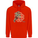 St Patricks Day Ice Hockey Childrens Kids Hoodie Bright Red