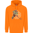 St Patricks Day Ice Hockey Childrens Kids Hoodie Orange