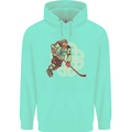 St Patricks Day Ice Hockey Childrens Kids Hoodie Peppermint