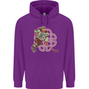 St Patricks Day Ice Hockey Childrens Kids Hoodie Purple