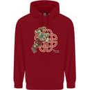 St Patricks Day Ice Hockey Childrens Kids Hoodie Red