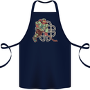 St Patricks Day Ice Hockey Cotton Apron 100% Organic Navy Blue