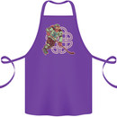 St Patricks Day Ice Hockey Cotton Apron 100% Organic Purple
