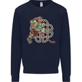 St Patricks Day Ice Hockey Kids Sweatshirt Jumper Navy Blue