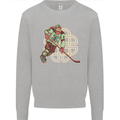 St Patricks Day Ice Hockey Kids Sweatshirt Jumper Sports Grey