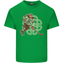 St Patricks Day Ice Hockey Kids T-Shirt Childrens Irish Green