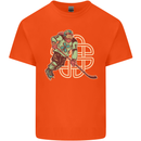 St Patricks Day Ice Hockey Kids T-Shirt Childrens Orange