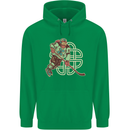 St Patricks Day Ice Hockey Mens 80% Cotton Hoodie Irish Green