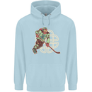 St Patricks Day Ice Hockey Mens 80% Cotton Hoodie Light Blue