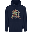 St Patricks Day Ice Hockey Mens 80% Cotton Hoodie Navy Blue