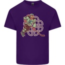 St Patricks Day Ice Hockey Mens Cotton T-Shirt Tee Top Purple