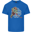 St Patricks Day Ice Hockey Mens Cotton T-Shirt Tee Top Royal Blue