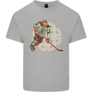 St Patricks Day Ice Hockey Mens Cotton T-Shirt Tee Top Sports Grey