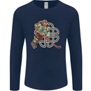 St Patricks Day Ice Hockey Mens Long Sleeve T-Shirt Navy Blue