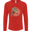 St Patricks Day Ice Hockey Mens Long Sleeve T-Shirt Red