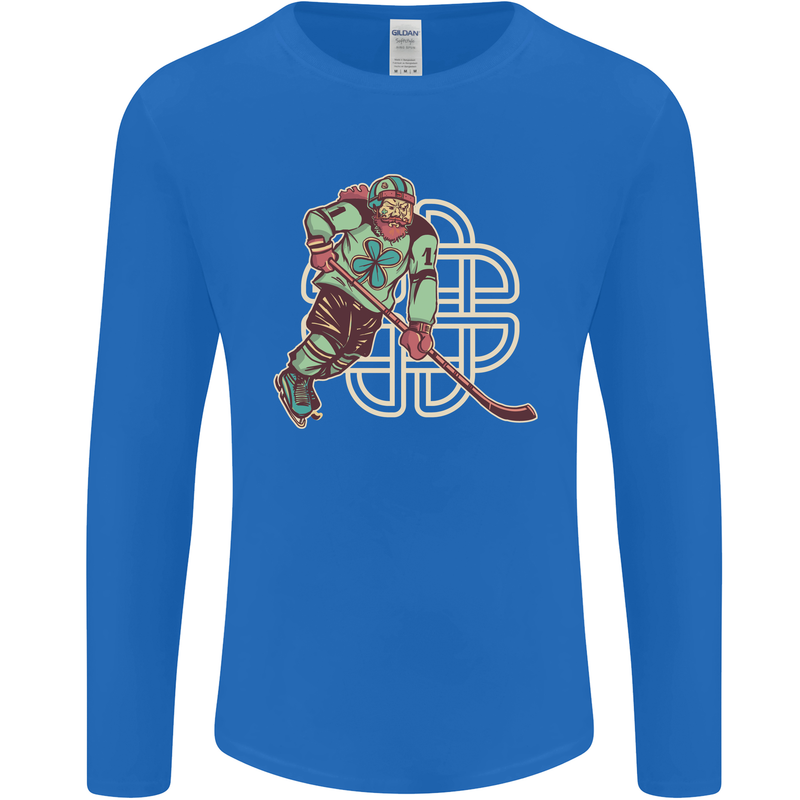 St Patricks Day Ice Hockey Mens Long Sleeve T-Shirt Royal Blue