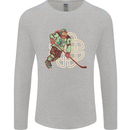 St Patricks Day Ice Hockey Mens Long Sleeve T-Shirt Sports Grey