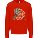 St Patricks Day Ice Hockey Mens Sweatshirt Jumper Bright Red