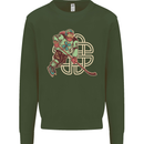St Patricks Day Ice Hockey Mens Sweatshirt Jumper Forest Green
