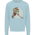 St Patricks Day Ice Hockey Mens Sweatshirt Jumper Light Blue