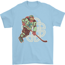 St Patricks Day Ice Hockey Mens T-Shirt 100% Cotton Light Blue