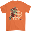St Patricks Day Ice Hockey Mens T-Shirt 100% Cotton Orange