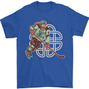 St Patricks Day Ice Hockey Mens T-Shirt 100% Cotton Royal Blue