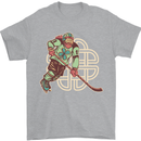 St Patricks Day Ice Hockey Mens T-Shirt 100% Cotton Sports Grey