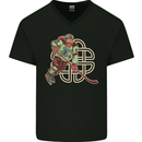 St Patricks Day Ice Hockey Mens V-Neck Cotton T-Shirt Black