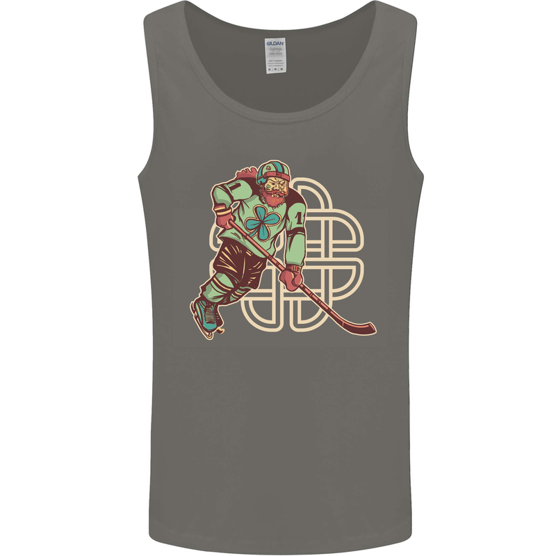 St Patricks Day Ice Hockey Mens Vest Tank Top Charcoal